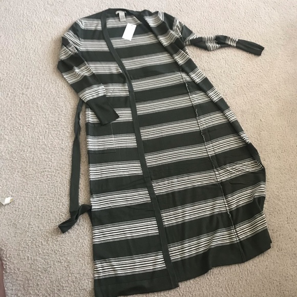 Vertigo Paris Sweaters - Vertigo Paris Striped Longline Cardigan Duster